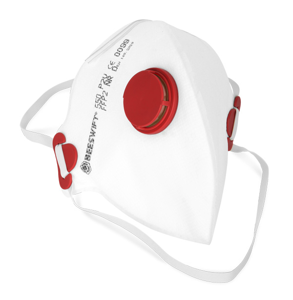 Beeswift FFP2 valved disposable respirator face mask 2FF2V